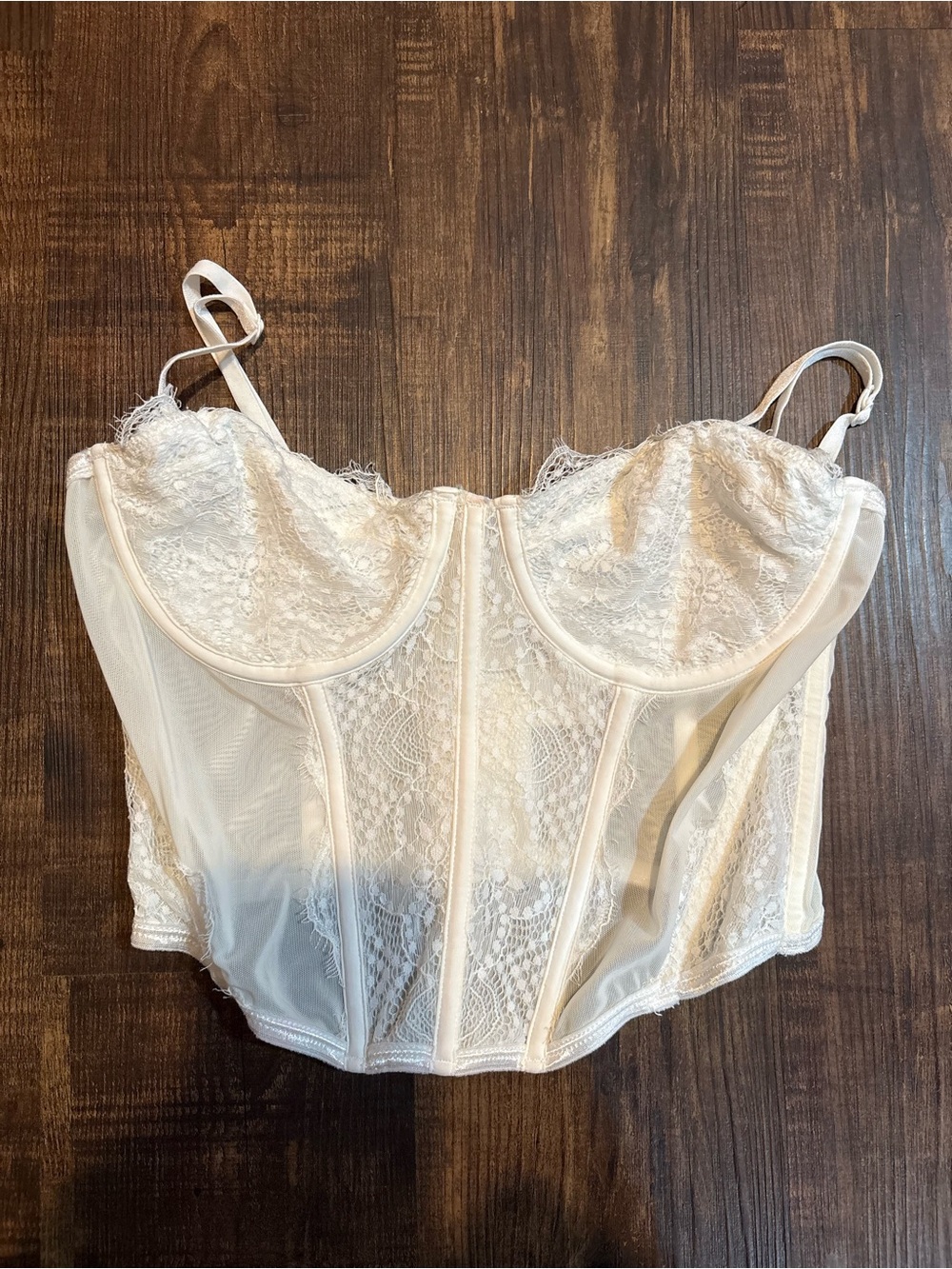 White Fox Boutique Ivory Lace Bustier Top